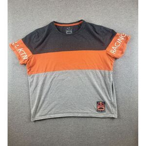Red Bull KTM Racing Team Letra‎ Color Block Mens T Shirt Size 3XL Rubber Patch